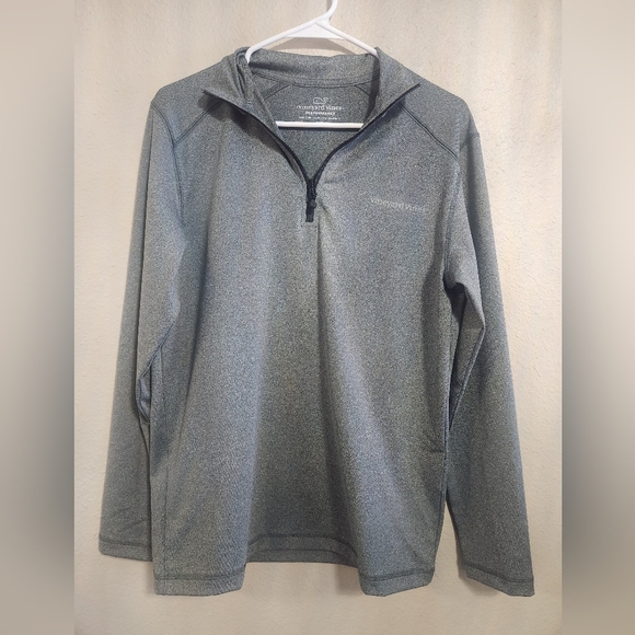 Vineyard Vines Sweaters - Vineyard Vines Gray Quarter-Zip Pullover size xs